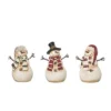 Transpac Rustic Snowman Figurines Set Of 3 Charming Christmas Decorations For Tabletop Or Mantel Ideal Holiday Gift