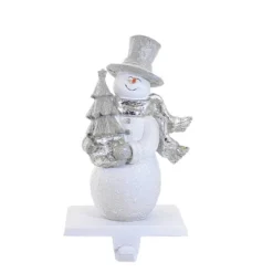 Christmas 6.25 In Snowman W/Scarf Stocking Holder Stocking Holder , Silver Hat Scarf (1PC) -Home decor GUEST 4e48b867 f38e 49c2 8b43 5cb750f9f6bd