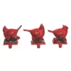 Transpac Holiday Cardinal Stocking Holder Set Of 3 Multicolored Christmas Decor For Mantel Indoor Use Gift Giving