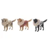 Transpac Set Of 3 Resin Puffy Coat Dog Figurines Christmas Home Decorations Decorative Objects