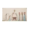 Transpac 35 Inch Fabric Wall Art Nativity Scene Decorative Sculpture Multicolor Paper Christmas Decoration For Indoor Use