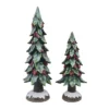 Transpac Set Of 2 Resin Berry Trees Glitter Decorative Christmas Tabletop Sculptures Indoor Holiday Decor Gift