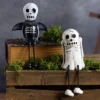 Transpac Spooky Skull Shelf Sitter Decorative Figurine For Halloween Indoor Tabletop Mantel Decor Unique Gift