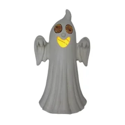 Transpac MGO Light Up White Ghost Figurine Halloween Tabletop Decor Battery Operated Prelit Indoor Gift Seasonal Decoration