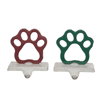Transpac Set Of 2 Metal Pet Paw Stocking Holders - Perfect For Pet Lovers' Holiday Decor 1 Transpac Set Of 2 Metal Pet Paw Stocking Holders - Perfect For Pet Lovers' Holiday Decor