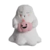Transpac Plush Ghost With Pink Pumpkin Decorative Figurine For Halloween Indoor Tabletop Decor Soft Polyester Gift