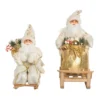 Transpac Fabric Elegant Metallic Santa Decor Set Of 2 Christmas Home Decorations For Festive Holiday Cheer