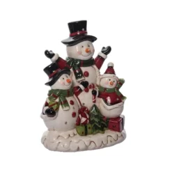 Transpac Dolomite Light Up Jolly Snowmen Décor - Festive Christmas Decorative Objects For Holiday Cheer -Home decor GUEST 90f7f6b4 317f 4f0a b095 496b3a1221ce