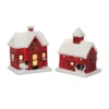 Transpac Light Up Barn And Church Set Of 2 Decorative Sculptures For Christmas Tabletop Decor Multicolor Battery Operated