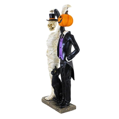 Transpac 18.5 Inch Skull & Pumpkin Hanging Head Halloween Figurine , Halloween Decor Mummy Cat (3PC) 2 Transpac 18.5 Inch Skull & Pumpkin Hanging Head Halloween Figurine , Halloween Decor Mummy Cat (3PC) - Image 2