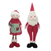 Transpac Christmas Plush Standing Santa/Mrs. Claus Set Of 2 Christmas Home Decorations