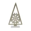 Transpac 24 Inch Gold Triangle Tree With Snowflake Tabletop Sculpture Beautiful White And Gold Christmas Decoration