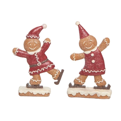 Transpac Resin Ice Skating Gingerbread Decor Set Of 2 Christmas Home Decorations For Festive Holiday Cheer 1 Transpac Resin Ice Skating Gingerbread Decor Set Of 2 Christmas Home Decorations For Festive Holiday Cheer