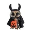 Transpac Sisal Owl Bat Costume Figurine Halloween Tabletop Decor Indoor Home Decoration Gift Hostess Spooky Seasonal Decor