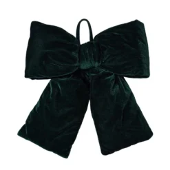 Transpac Velvet Oversized Green Bow Decorative Object For Christmas Tabletop Decor Indoor Use Gift Giving And Festive Touch