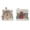 Transpac Resin Light Up Cozy Cabin Decor Set Of 2 - Christmas Decorative Objects For Festive Home Accents