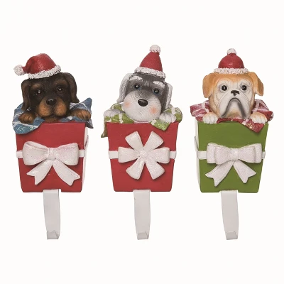 Transpac Resin Dog Stocking Holder Set Of 3 Christmas Home Decorations For Festive Decor 1 Transpac Resin Dog Stocking Holder Set Of 3 Christmas Home Decorations For Festive Decor