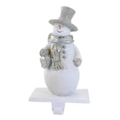 Christmas 6.25 In Snowman W/Scarf Stocking Holder Stocking Holder , Silver Hat Scarf (1PC) -Home decor GUEST b9d4f4e9 4e5f 4c79 bff5 d17e53a65af9