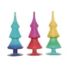 Transpac Set Of 3 Colorful Glass Christmas Tree Decorations For Home Holiday Decor