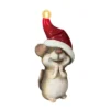 Transpac Resin LED Mouse With Red Hat Multicolor Tabletop Christmas Decor Battery Operated Prelit Indoor Gift