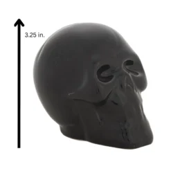 Transpac Halloween Metallic Skulls Dolomite Salt And Pepper Shakers Collectables Black And White 3.25 In. Set Of 2 -Home decor GUEST cf99f41b ef31 4abd afd5 47f2805d6e66