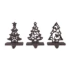 Transpac Set Of 3 Metal Christmas Tree Stocking Holders Multicolor Indoor Mantel Decoration For Holiday Gift Giving