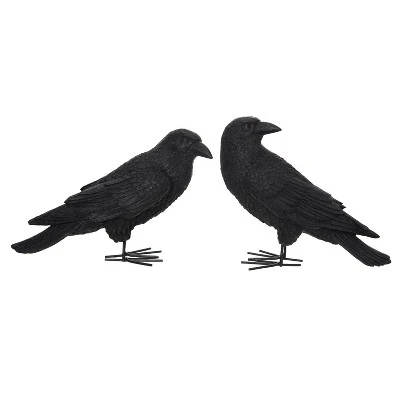 Transpac Resin Fright Night Crow Set Of 2 Decorative Objects For Halloween Home Decor 1 Transpac Resin Fright Night Crow Set Of 2 Decorative Objects For Halloween Home Decor