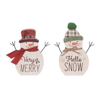 Transpac MDF Decked Out Snowman Decor Set Of 2 Christmas Home Decorations For Festive Holiday Cheer 1 Transpac MDF Decked Out Snowman Decor Set Of 2 Christmas Home Decorations For Festive Holiday Cheer