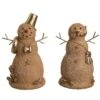 Transpac Large Sandy Snowman Figurine Set Of 2 Colorful Resin Christmas Tabletop Decorations For Indoor Use