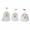 Transpac Light Up Sculpted Ghost Figurine Set Of 3 Halloween Home Decorations Polyester Decorative Objects