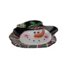 Transpac 12 Inch Holiday Snowman Glass Platter For Christmas Serving And Entertaining