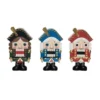 Transpac Christmas Resin Block Style Nutcracker Figurine Set Of 3 Christmas Home Decorations