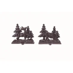 Transpac Metal Bear And Deer Stocking Holder Set Of 2 Christmas Home Decorations Iron Stocking Holders