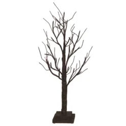 Transpac Large Light Up Halloween Twig Tree Decorative Tabletop Figurine Battery Operated Black Wood Indoor Decor
